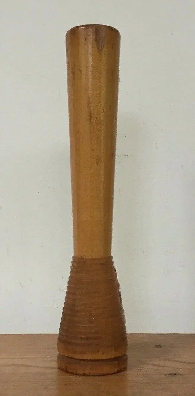 Vintage Antique Primitive Solid Wood Loom Tool Candlestick Taper Holder 12